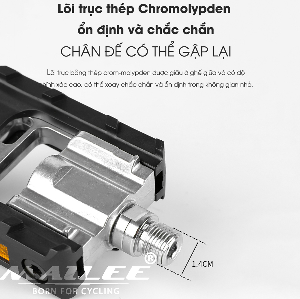 Bàn Đạp Xe Đạp Gấp 90 độ Hợp Kim Nhôm Chống Trượt YK-07, trục bi DU đôi, Dành Cho Xe Đạp Leo Núi, Gấp Gọn, Phụ Kiện Đi Xe Ngoài Trời - Mai Lee