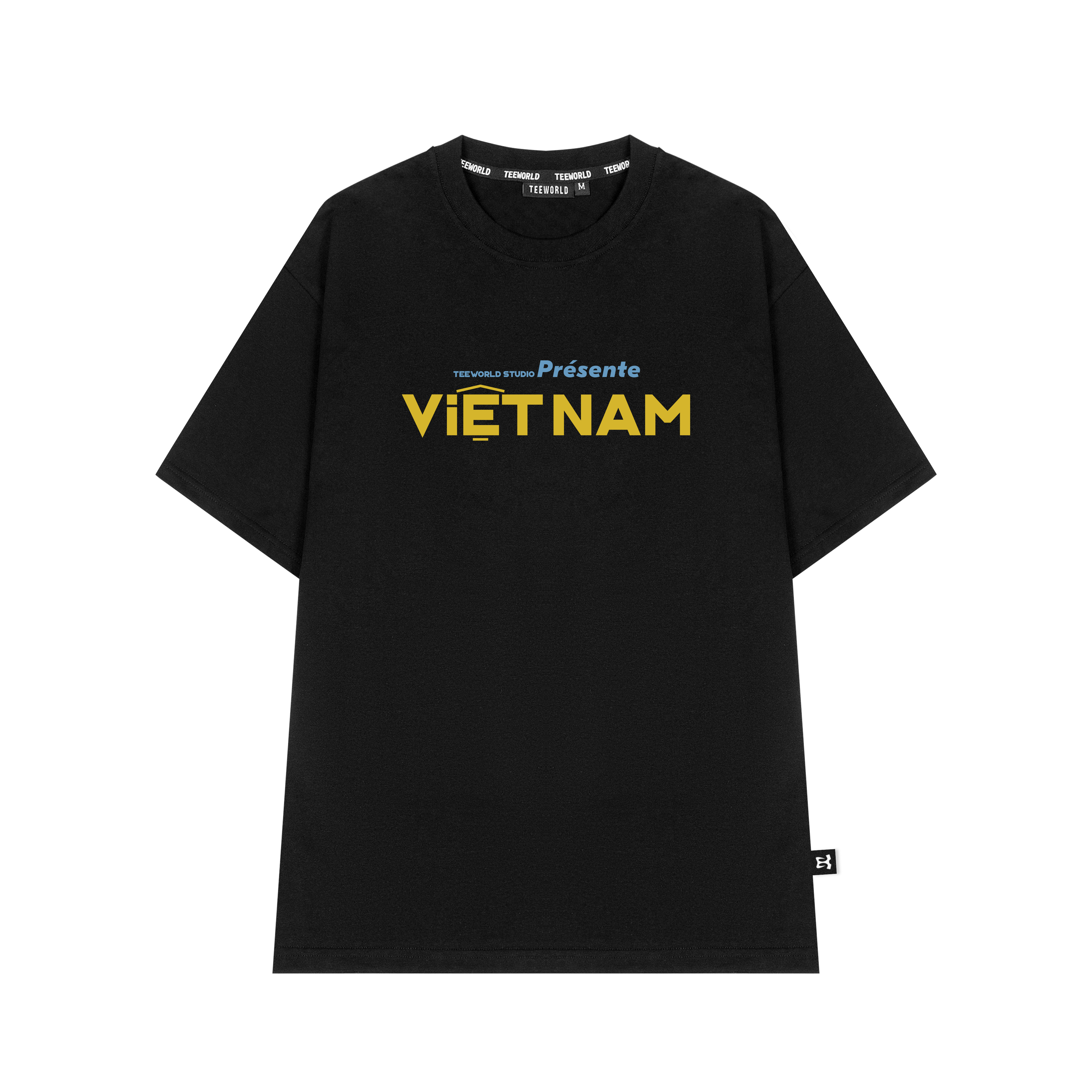 Áo Teeworld Việt Nam T - Shirt Unisex Nam Nữ Form Rộng - Đen - L