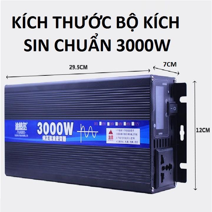 Bộ kích điện 12v lên 220v 3000w sin chuẩn như điện lưới.