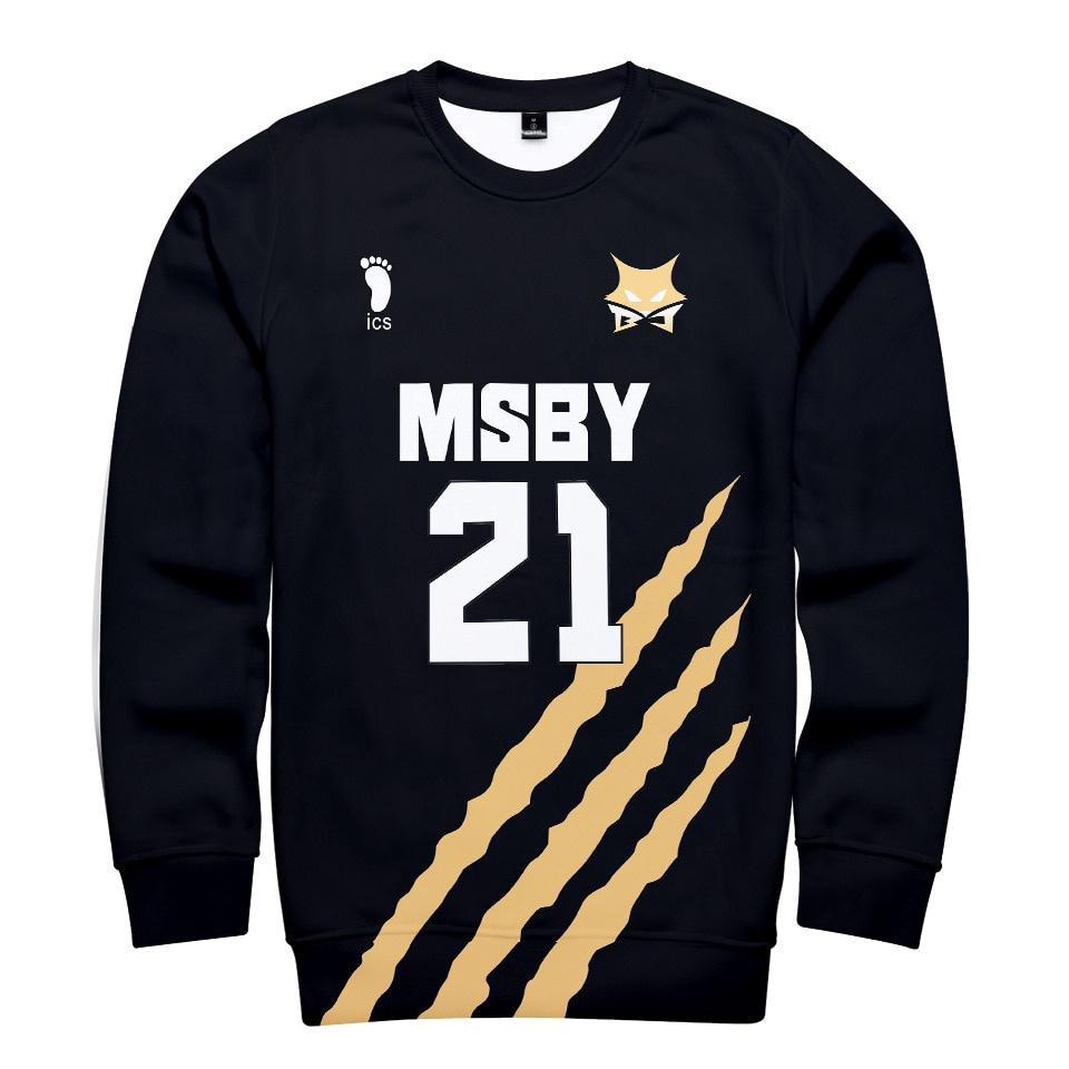 2020 Anime Mới Haikyuu MSBY 3D Áo Hoodie Áo Cosplay Hoody Hinata Shouyou Thời Trang Áo Khoác Bóng Chuyền Tooru Áo Thun