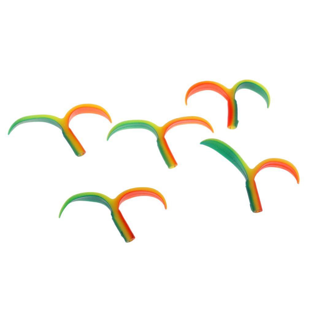 5pcs Soft Lure Tail for Lures Spoons Bass Fishing Hooks, Split Tail 6.5 x 4cm