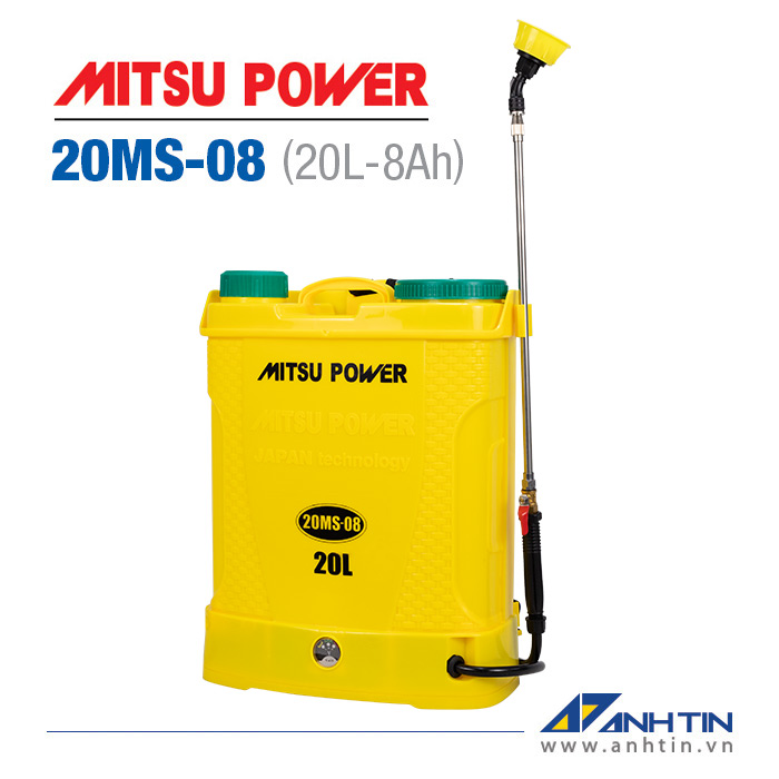 Bình phun thuốc trừ sâu Mitsu Power 20MS-08 | Bình xịt điện 20 lít | 12V-8AH