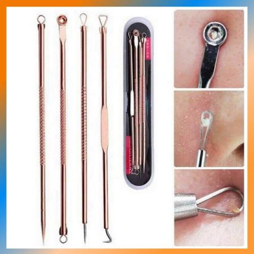 Bộ 4 Dụng Cụ Lấy Mụn Đầu Đen 8 Đầu Chăm Sóc Da Tiện Dụng