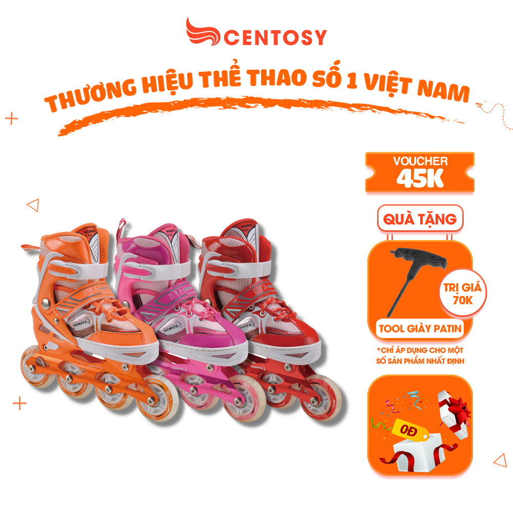 Giày Patin Trẻ Em Centosy Caroman K600 - Có Bánh Phát Sáng, Phanh Chân An Toàn