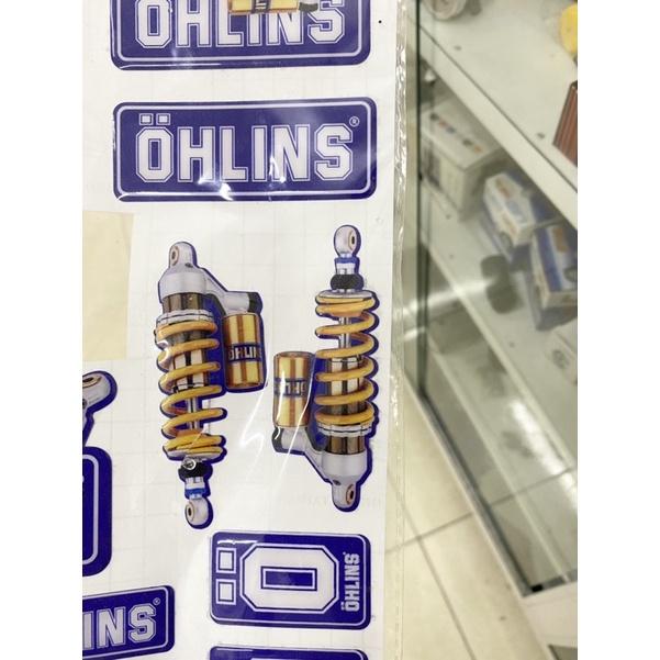 Tem dán Ohlins, RCB nhựa nổi, size lớn 5x10cm (Giá 1 miếng