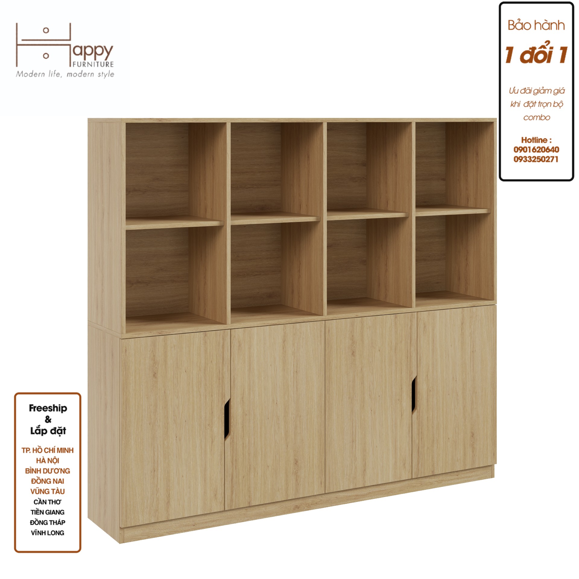 [Happy Home Furniture] DASH, Tủ đựng đồ nhiều ngăn,  168cm x 35cm x 152cm ( DxRxC), TCM_026