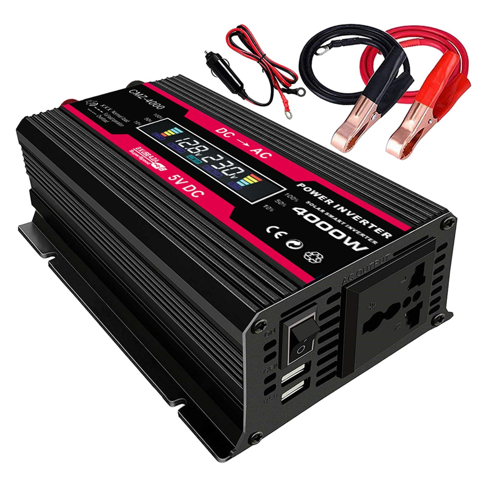 Power Inverter with 4.2A Dual USB and Lighter Charger for Outdoor Black 220V