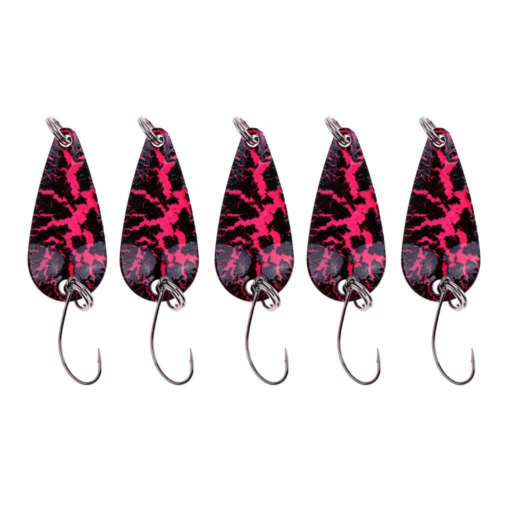 5Pcs Fishing Lures Set Copper Spoon Sequins Metal Lures Hard Baits Crankbait with Single Hook