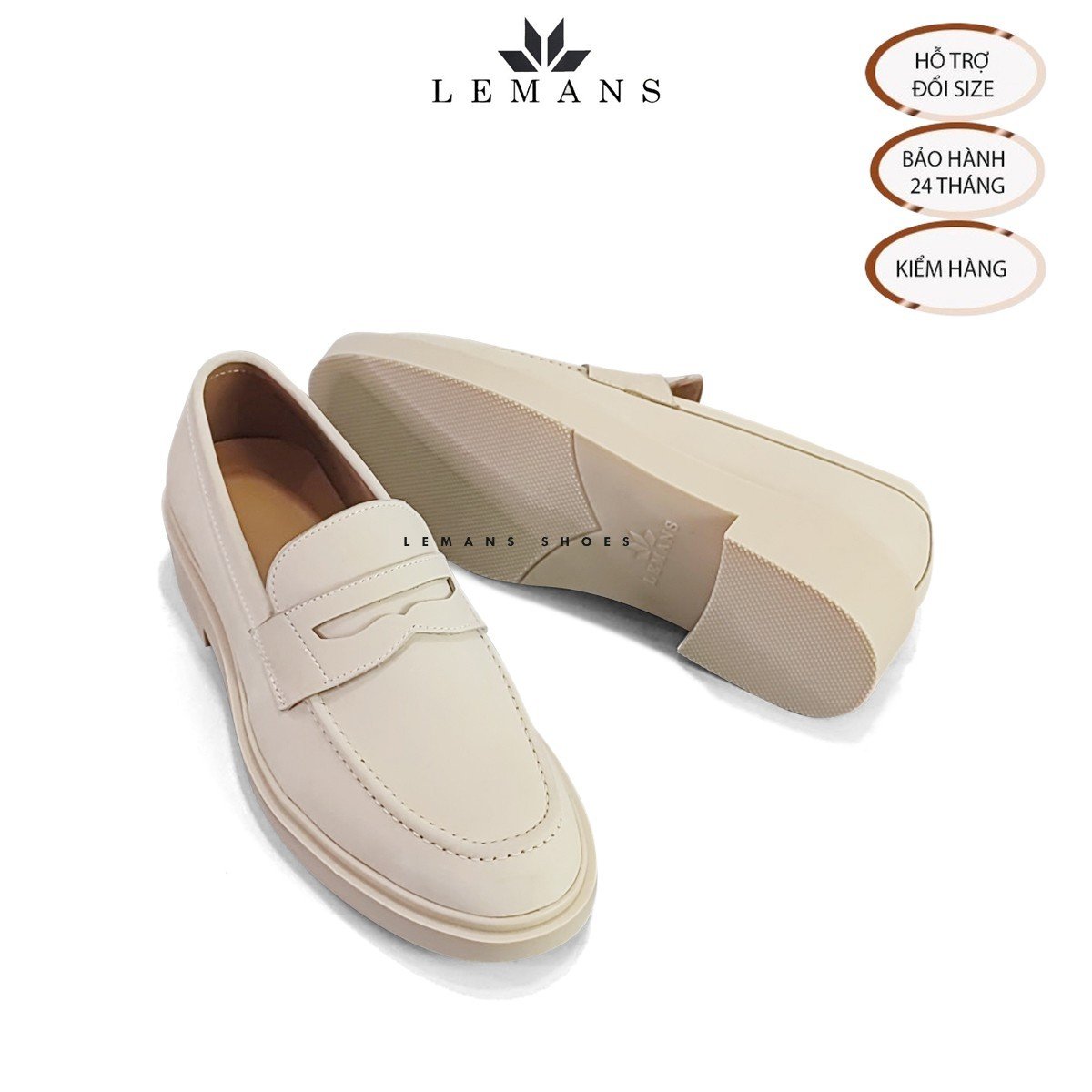 Giày Loafer da Nubuck Tan LEMANS PL01N, đế tan hạt kim cương tăng cao 4cm khuôn độc quyền Bảo hành 24 tháng