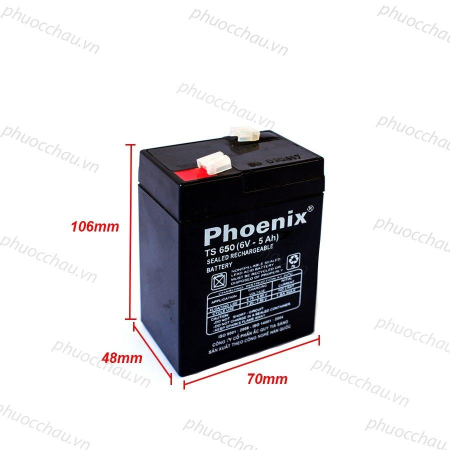 Ắc Quy PHOENIX TS 650 6V-5Ah - Chuyên Dùng Cho Nguồn Dự Phòng (UPS, Inverter, ...)
