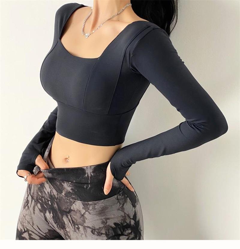 Đám Mây Che Giấu Lưng Gợi Cảm Áo Ngực Thể Thao Nữ Tập Thể Hình Áo Phông Đẩy Lên Tập Yoga Crop Top HOT Tập Gym Mùa Đông Áo Sơ Mi plus Kích Thước Quần Thể Thao