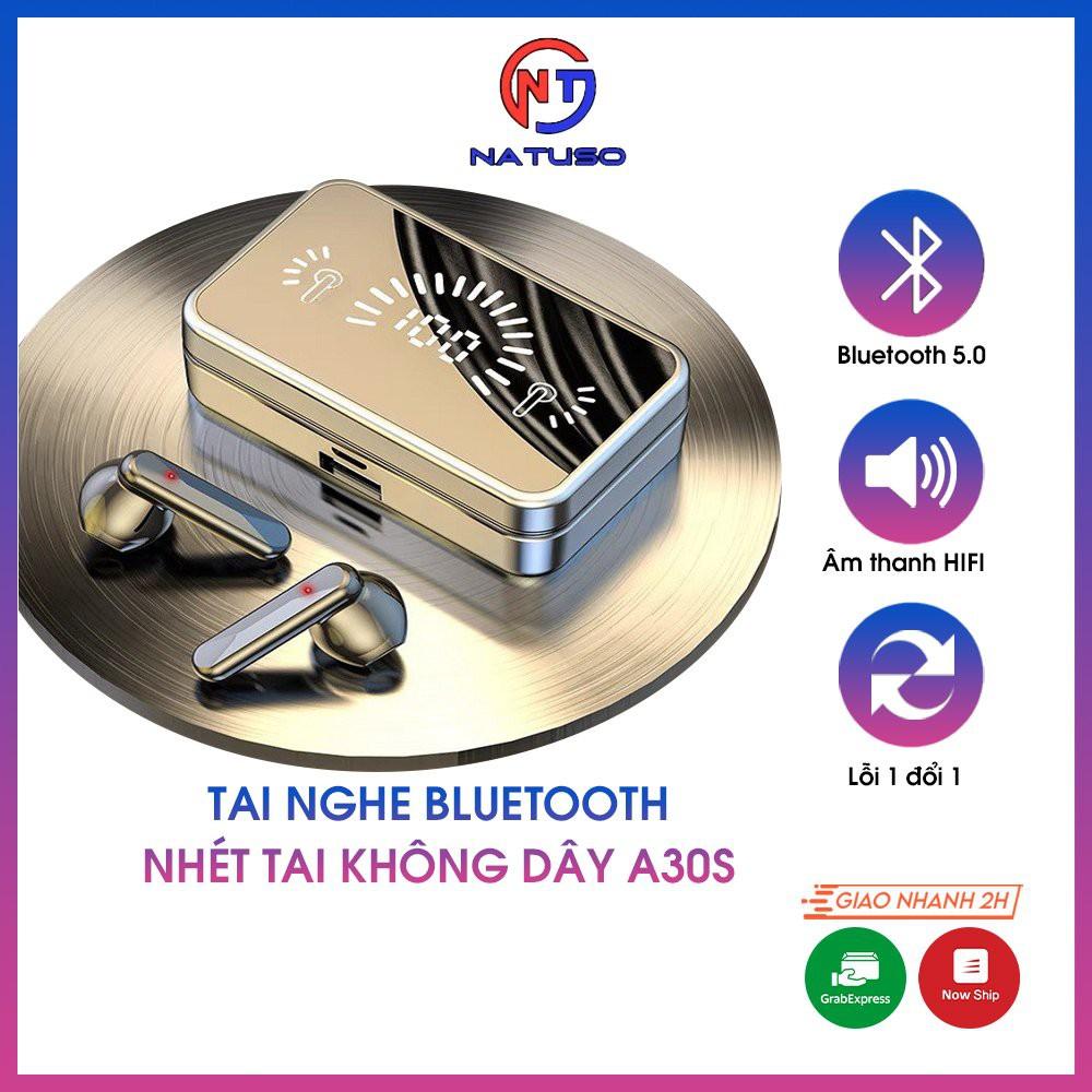 Tai nghe bluetooth nhét tai không dây A30S âm thanh HIFI sống động nút cảm ứng vân tay