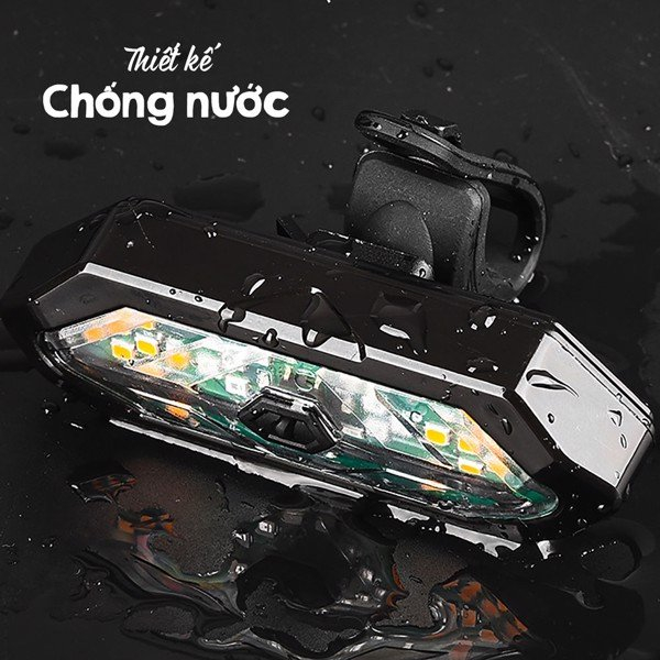 Đèn xe đạp xi nhan không dây siêu nhậy lắp cột yên 5 chế độ sáng KÈM CÒI - Hàng chính hãng dododios