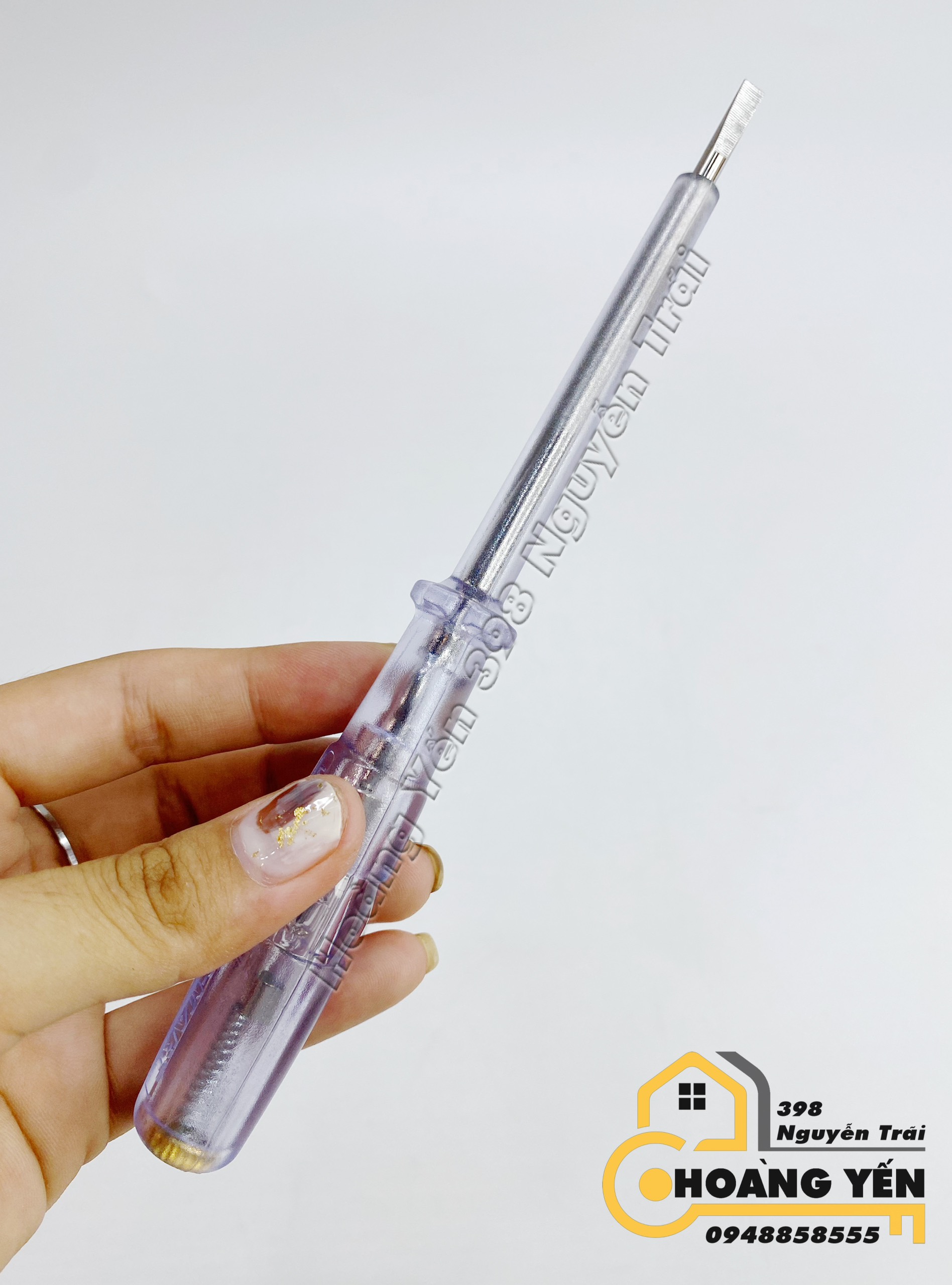 Bút thử điện 190mm C-Mart L0037 tô vít kiêm bút thử điện tô vít 2 cạnh