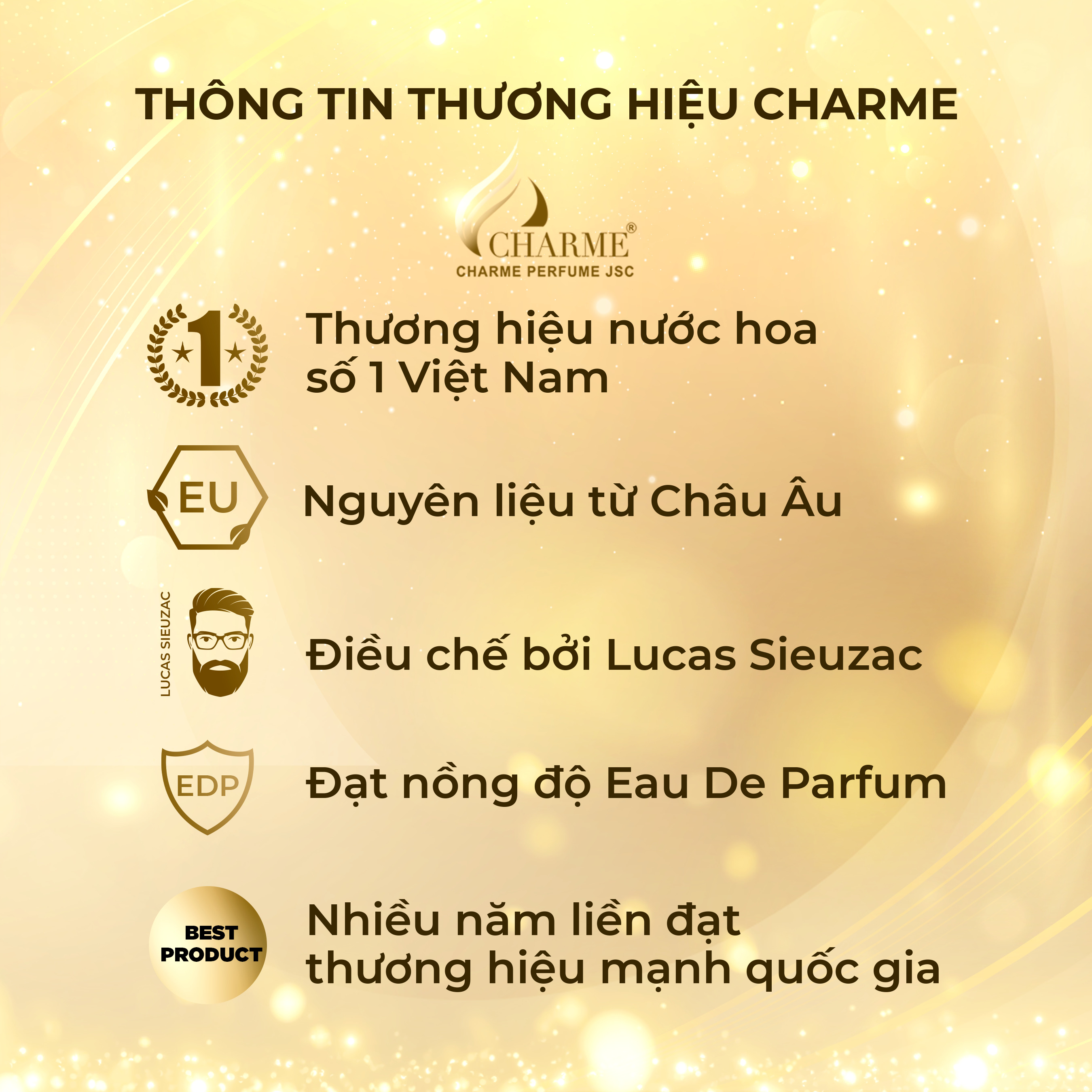 Nước hoa nữ cao cấp, Charme Royal, mùi hương nước hoa Pháp, sang trọng và hiện đại, cuốn hút, 50ml