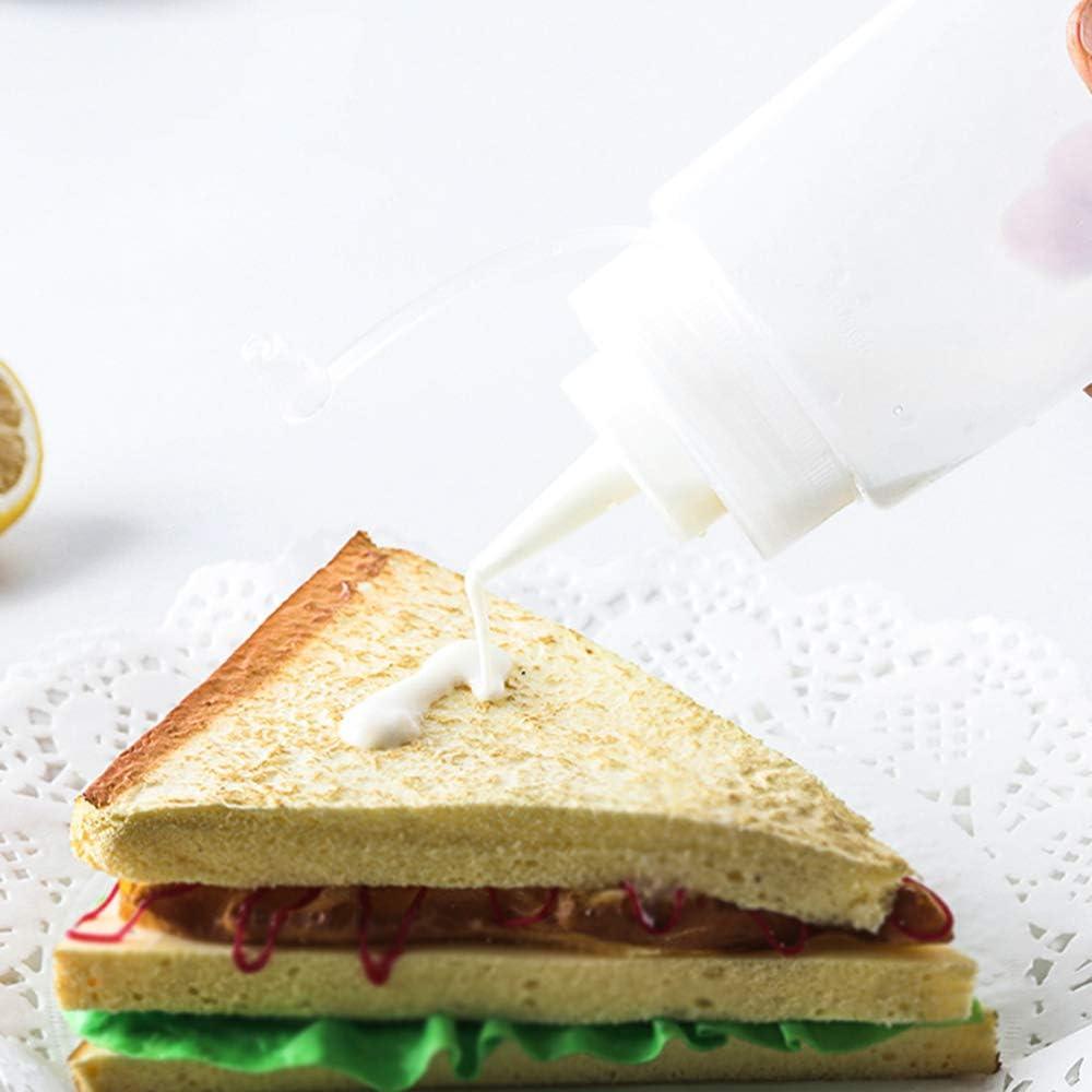 Bóp Chai Có Nắp Gói 4 Chai Gia Vị Bằng Nhựa 500ml Cho Gia Vị, Sốt Cà Chua, Mù Tạt, Mayo, Dầu Ô Liu, Trong Suốt