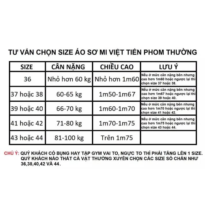 Áo sơ mi nam Việt Tiến tay dài