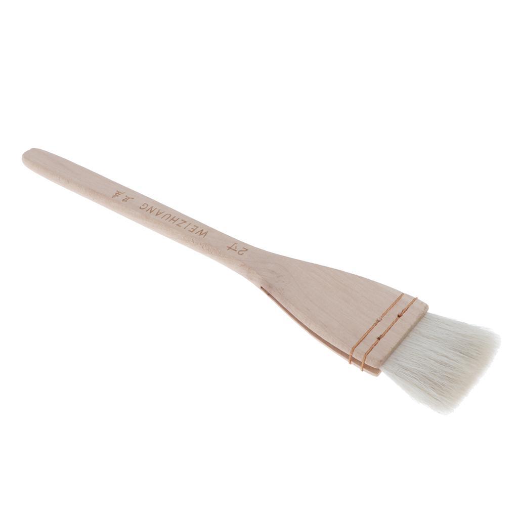 Brushes Flat Pointed Brushes Long Wood Handle for Wall Painting 2inch