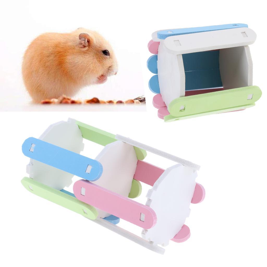 Wooden Hamster Tube Tunnel Toy Hideout Bed Nest House Tubes Chewing Toys