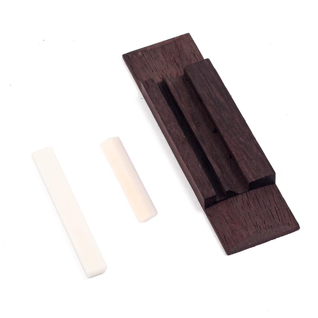 Rosewood Bridge With Bone Saddle and nut for 3 String CIGAR BOX Guitar