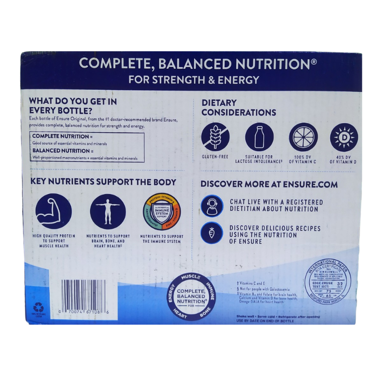 Sữa ensure nước Ensure Original Nutrition Shake - giúp hồi phục sức khỏe cho người gầy, người suy dinh dưỡng, người già - QuaTangMe Extaste