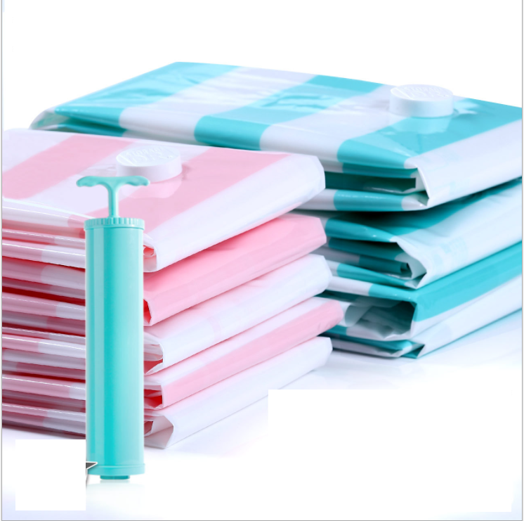 Bộ 5 túi hút chân không đựng chăn, gối size lớn 100x70cm kèm 1 bơm tay