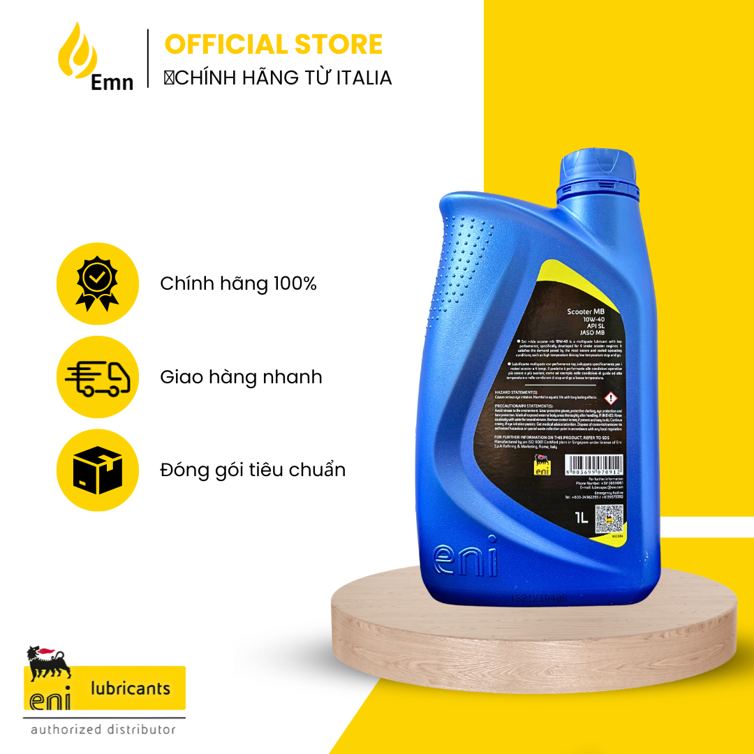 (HCM) Nhớt Eni I-Ride Scooter 10W40 cho xe tay ga 1L (Vespa, Honda, Yamaha)