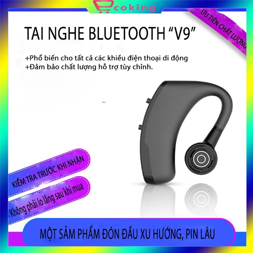 Tai Nghe Không Dây nhét tai Bluetooth V9 ECOKING{TẶNG KÈM TAI NGHE DÂY} âm thanh vòm HIFI có micro trò chuyện nút điều