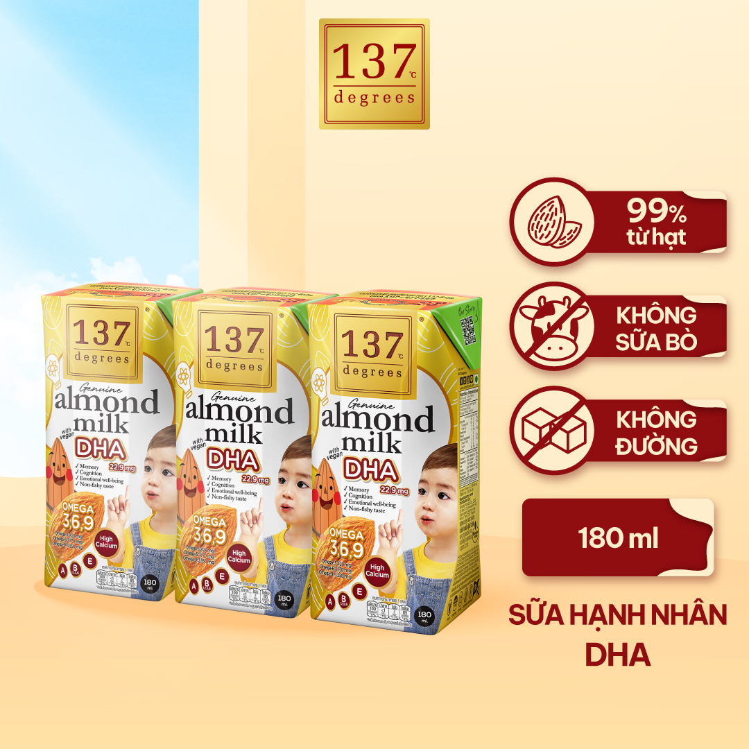 Lốc 3 Hộp 180Ml Sữa Hạt Không Đường 137 Degrees Thái Lan Nhiều Vị, Dinh Dưỡng, Thơm Ngon Bổ Dưỡng Healthy - Yến Mạch Nguyên Chất