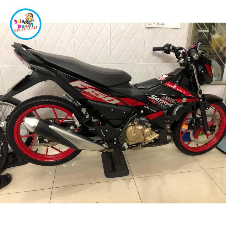 Tem rời satria fi đỏ đen chữ xám