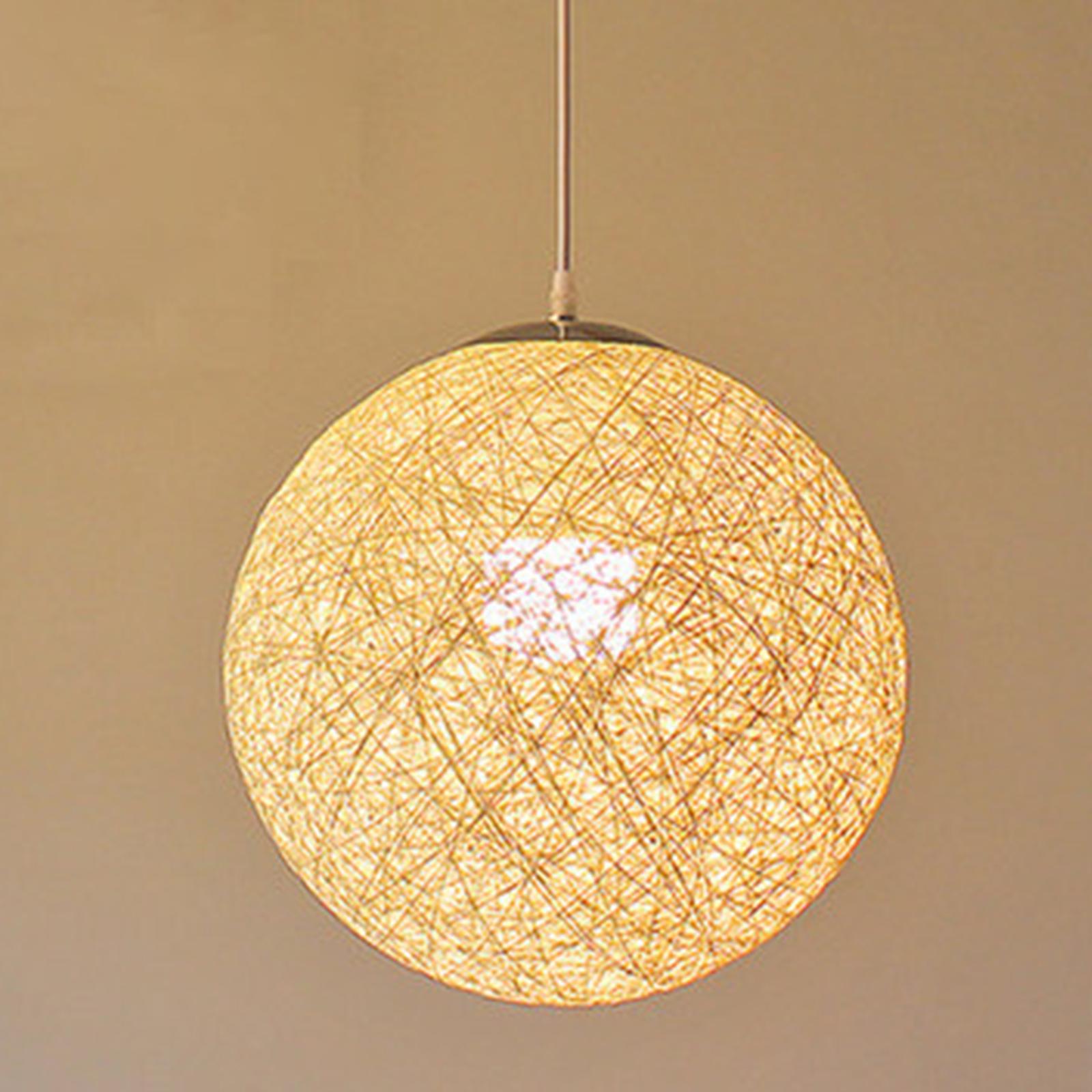 Rattan Ball Lantern Pendant Lamp Chandelier Hanging Light for Farmhouse
