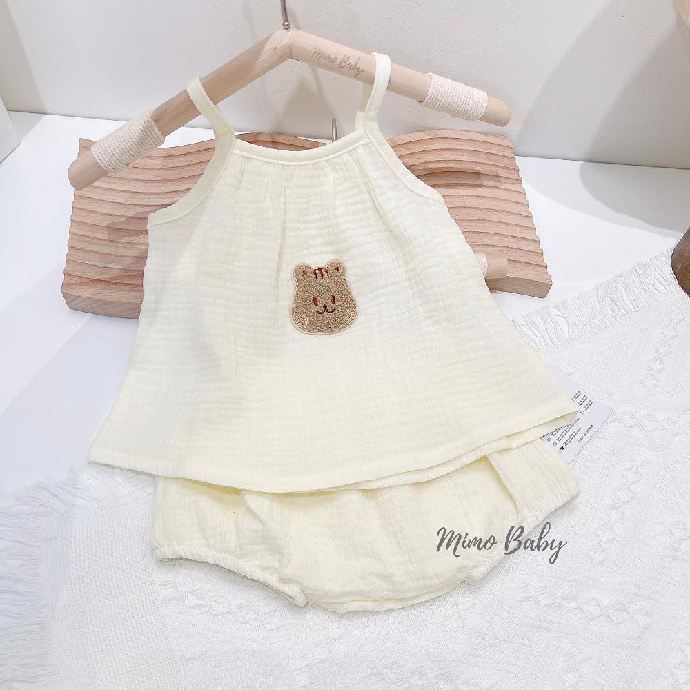 Bộ xô muslin 2 dây đáng yêu Mimo Baby cho bé QA25