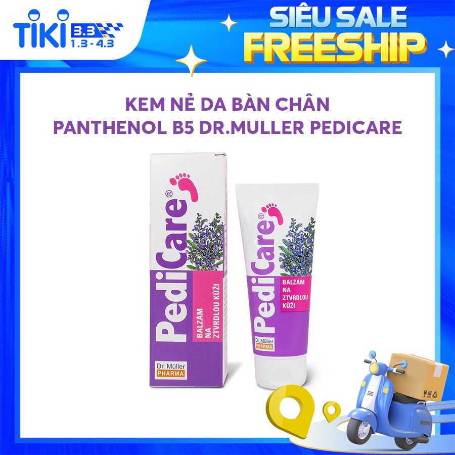 Kem nẻ da bàn chân Panthenol B5 Dr Muller Pedicare 100ml làm ẩm, mềm da khô, chống bong da, hôi chân [Nhập khẩu Châu Âu]