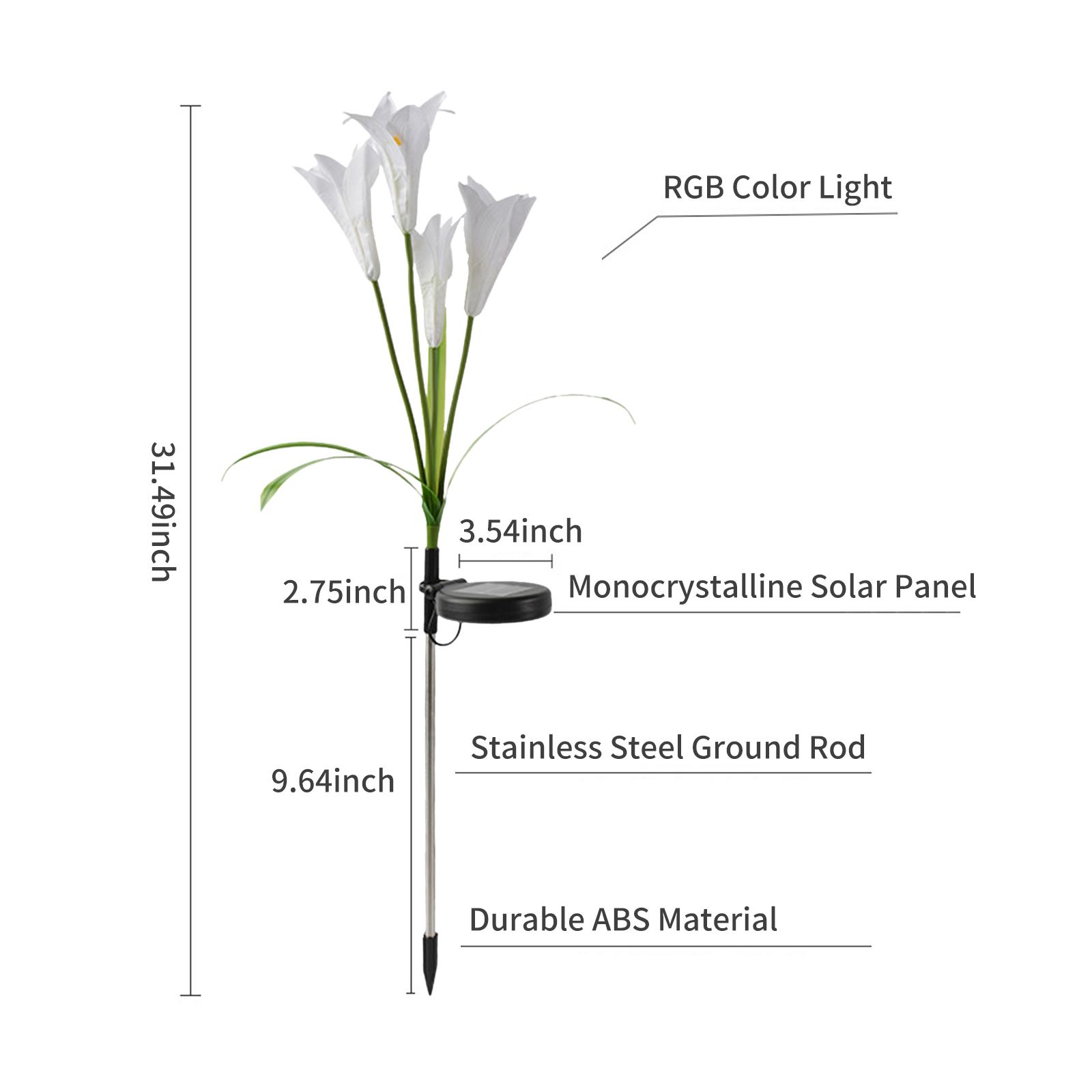 Đèn LED hình hoa năng lượng mặt trời ngoài trời ánh sáng RGB không thấm nước trang trí nhà cửa sân vườn