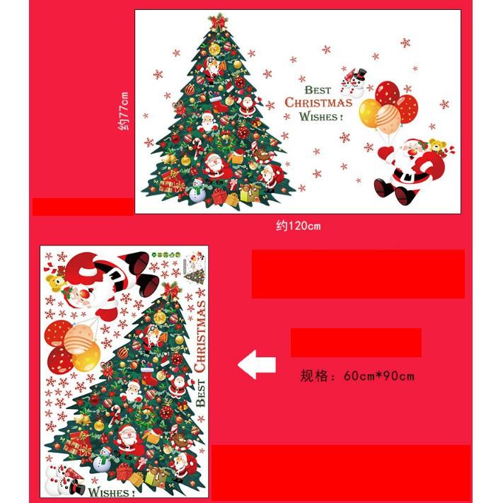 Decal trang trí noel cây thông sắc màu