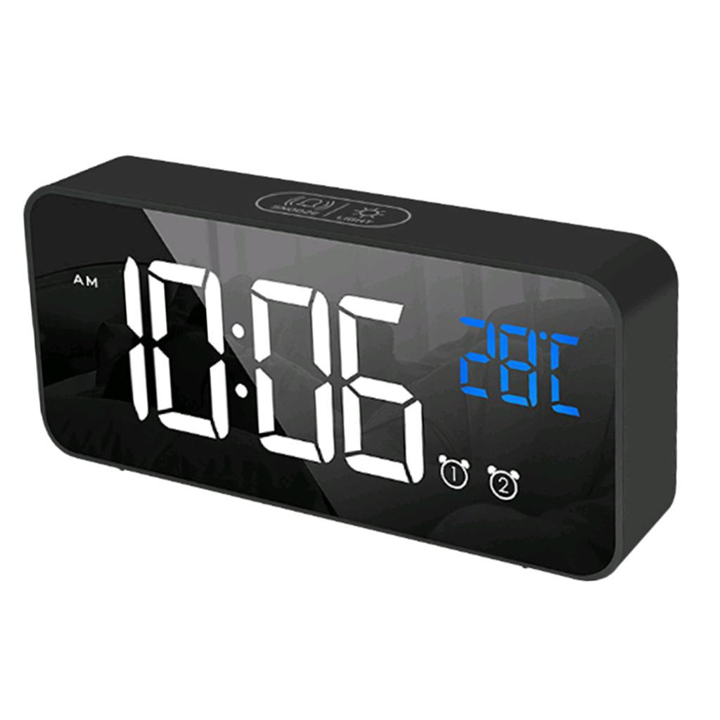 Kitchen Electronic Clock Mute LED Mirror Clock Bedside Alarm Clock Desk Clock #1