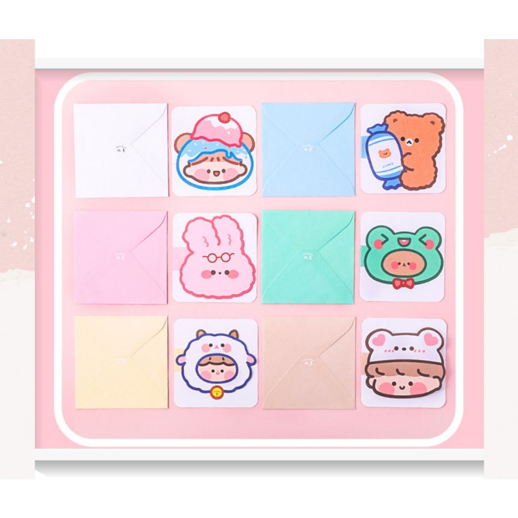 Thiệp cute Kích thước 9.3 CM| Classy chúc mừng 20-11, Sinh Nhật, Lễ lạt, Cảm Ơn , Tình Yêu in hình hoạt hình Q941