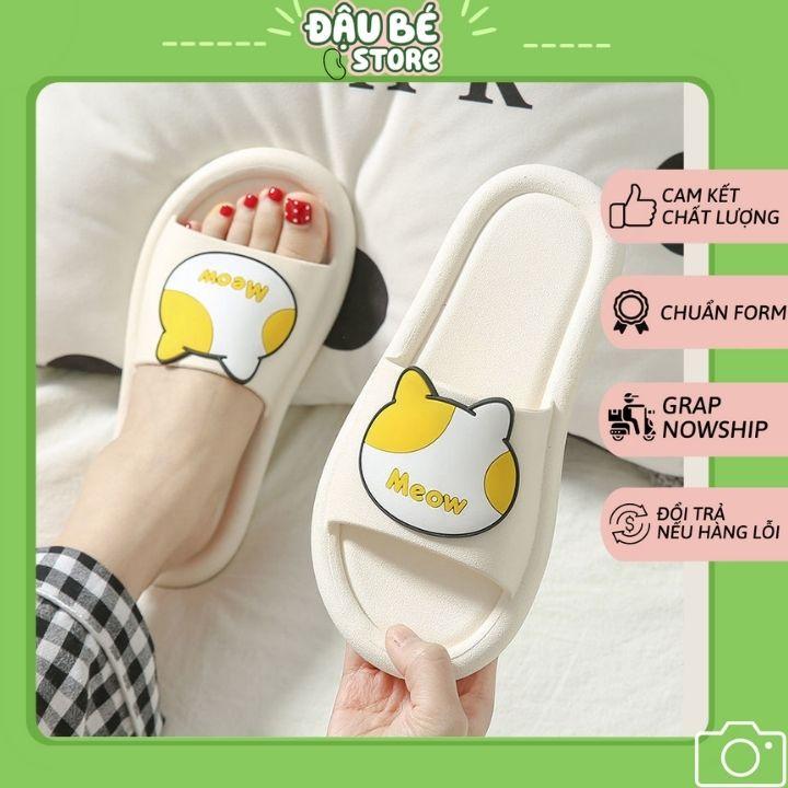 Dép Lê Nữ Quai Ngang Ulzzang Hình Mèo Xinh Xắn - Dép Đế Xuồng Đi Học Đi Chơi Chống Trơn Trượt Hot 2021 - DAUBE D040_2