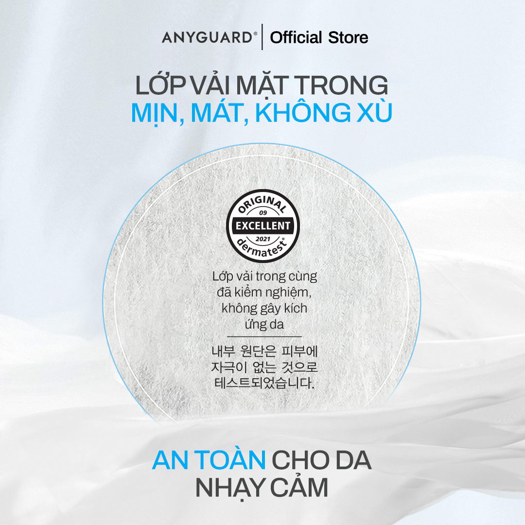 Khẩu Trang Hàn Quốc ANYGUARD, Khẩu Trang KF 3D 4 Lớp Ngăn Bụi Mịn, An Toàn Cho Da Nhạy Cảm, Màu Trắng