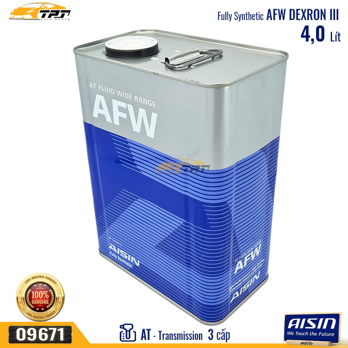 Nhớt Hộp Số Tự Động 3 Cấp AFW DEXRON III (4 Lít) ATFD34S AISIN - Japan