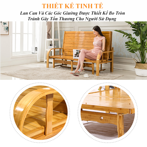 Ghế Giường Sofa Tre Gấp Gọn Tiện Lợi, Sofa Giường Nguyên Liệu 100% Từ Tre Thiên Nhiên Thân Thiện An Toàn Với Sức Khỏe