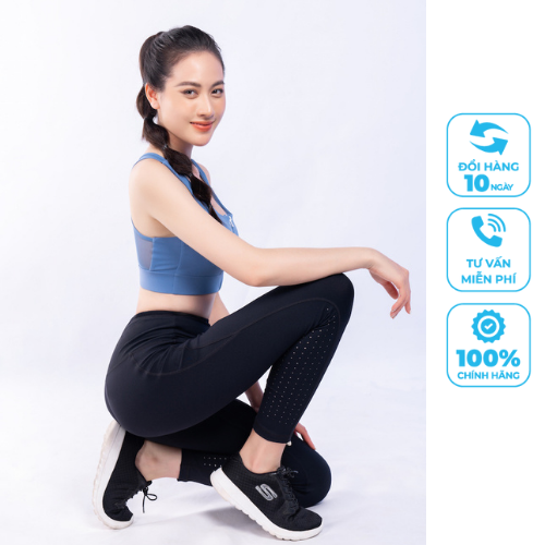 Quần Legging Dáng 7/8 Befree Livan Sport Cạp Cao Co Giãn Màu Đen