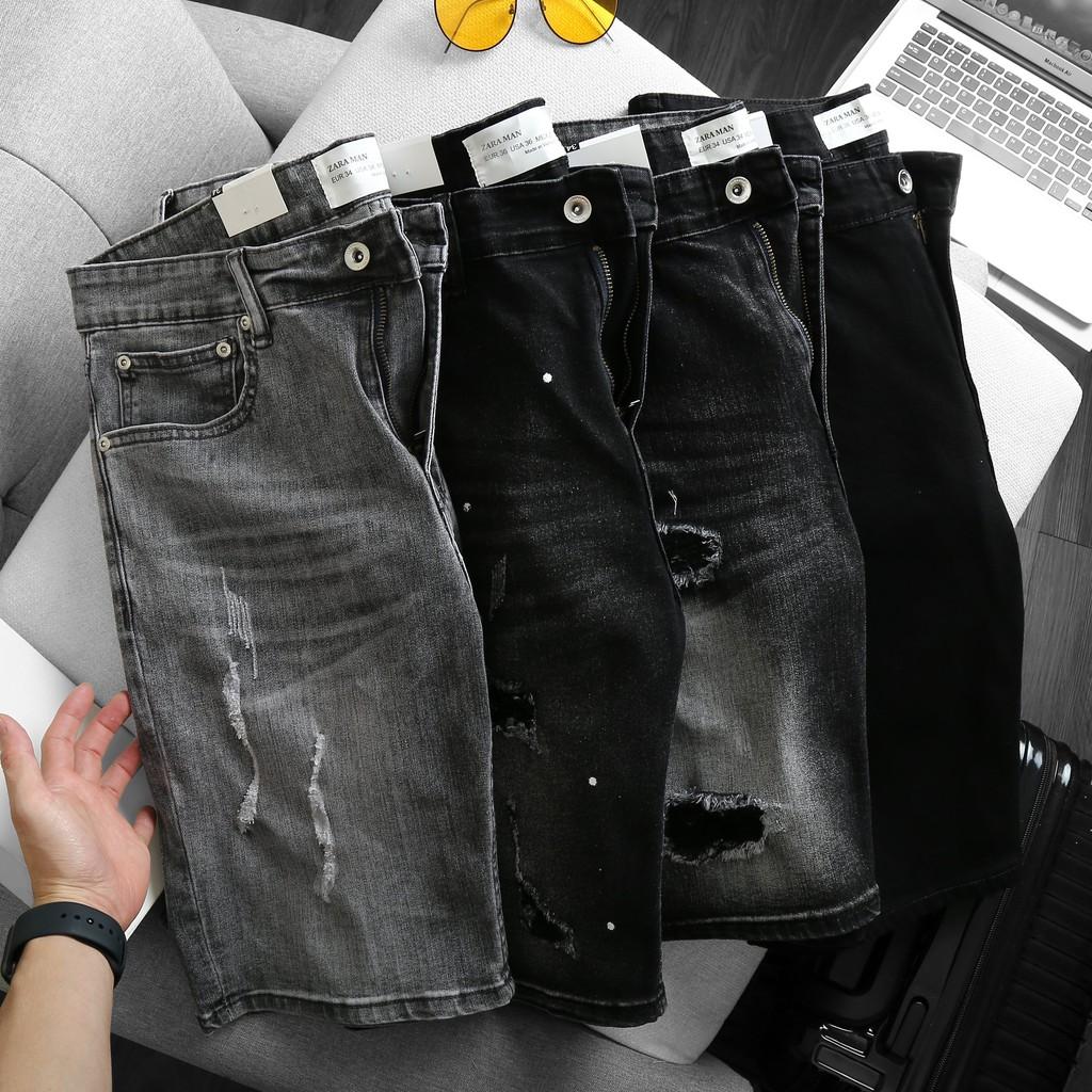 QUẦN SHORT JEAN NAM BIGSIZE - tông đen xám