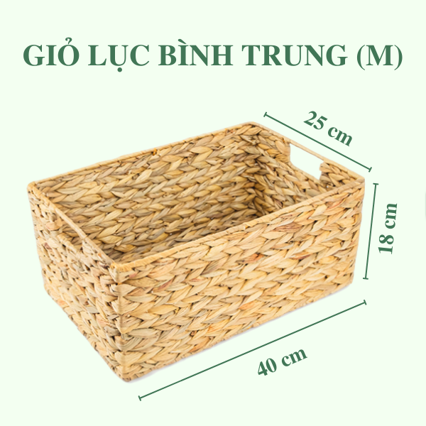 Giỏ lục bình chữ nhật đa năng đựng đồ - Storage basket - có sẵn 3 size