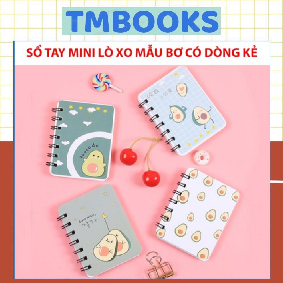 Sổ tay cute mini lò xo ghi chép kế hoạch, công thức, từ vựng họa tiết bơ xinh xắn - Sổ tay TMBOOKS