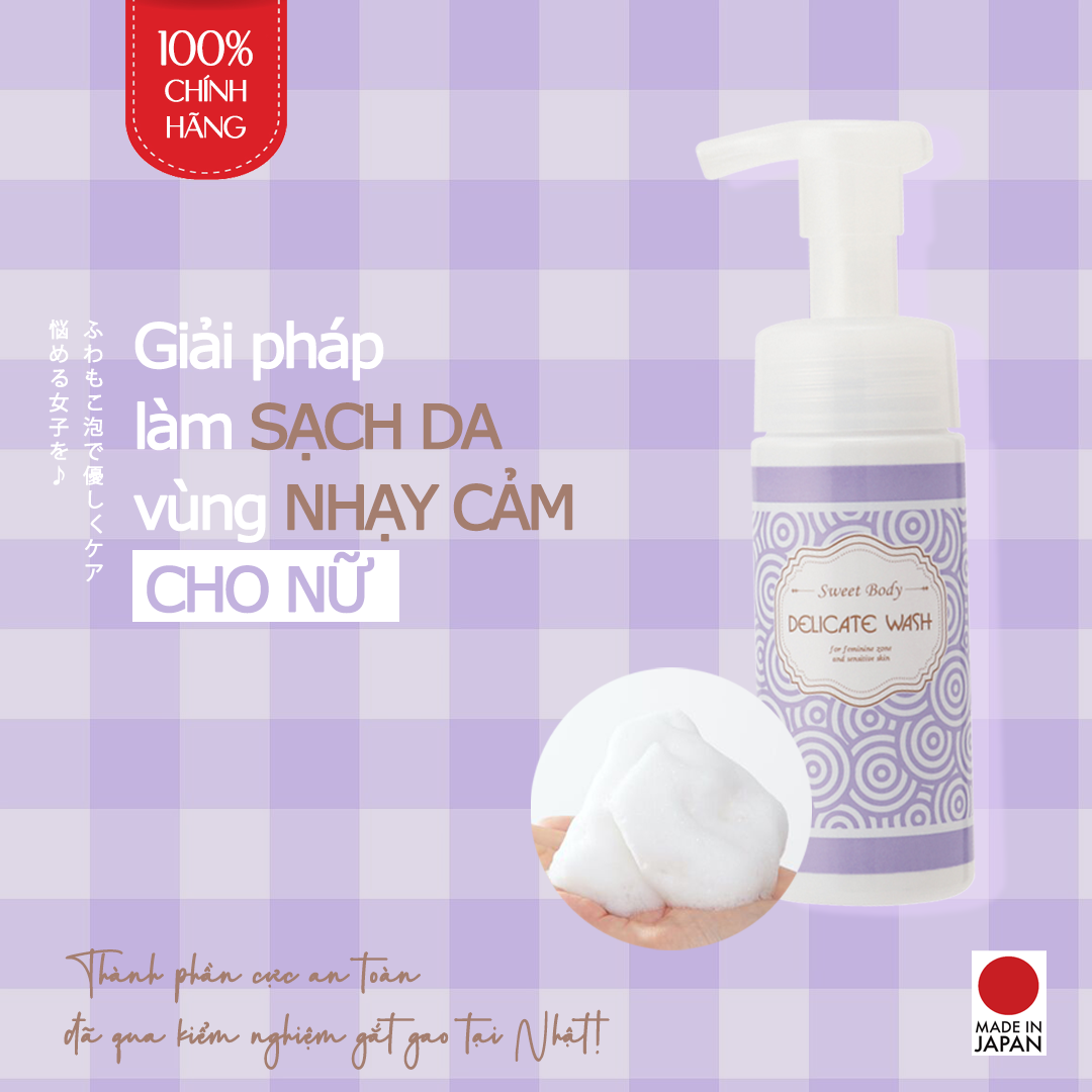 Dung Dịch Vệ Sinh Phụ Nữ Nhật Bản Sweet Body Delicate Wash, Làm Sạch Dịu Nhẹ, Ngăn Mùi, Kháng Khuẩn, Nấm, Chống Viêm Ngứa, Dưỡng Ẩm Da Mềm Mịn Và Trắng Sáng Da, Hương Hoa Thơm Tự Nhiên