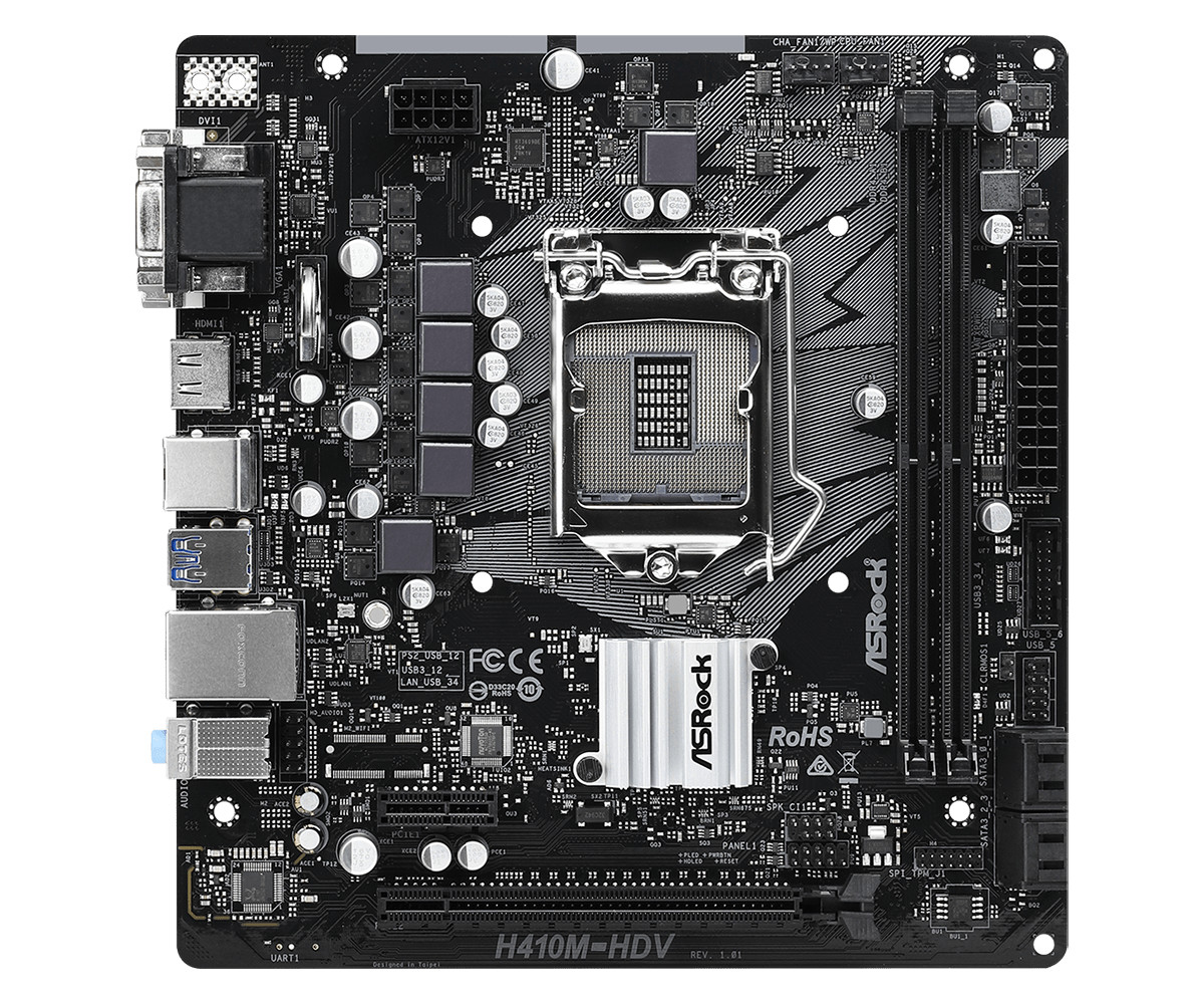 Bo mạch chủ Mainboard ASRock H410M-HDV Socket 1200 - Hàng Chính Hãng