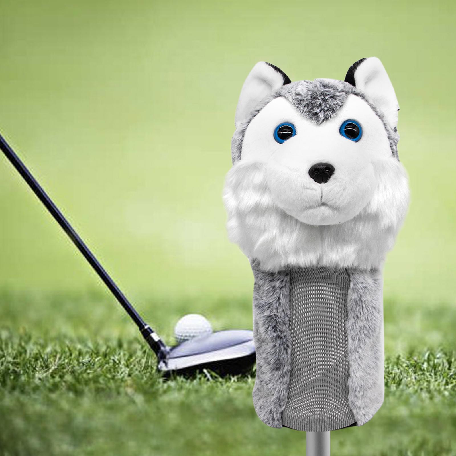 Golf Club Headcover, Wood Head Cover Long Neck Protector for 460cc Driver ,Gray and White