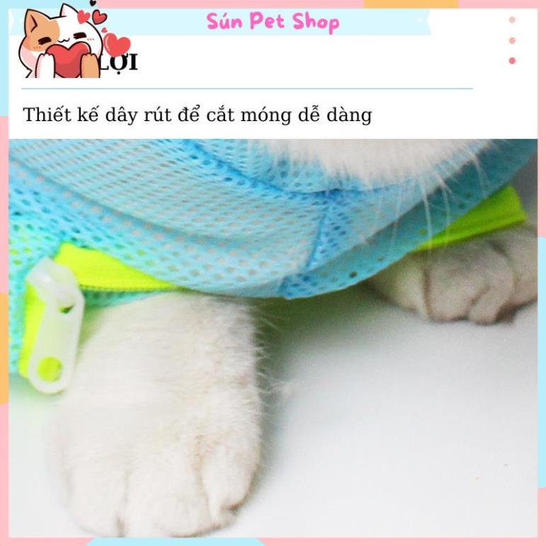 Túi lưới đa năng cho chó mèo - Túi tắm cho mèo, hỗ trợ cắt móng