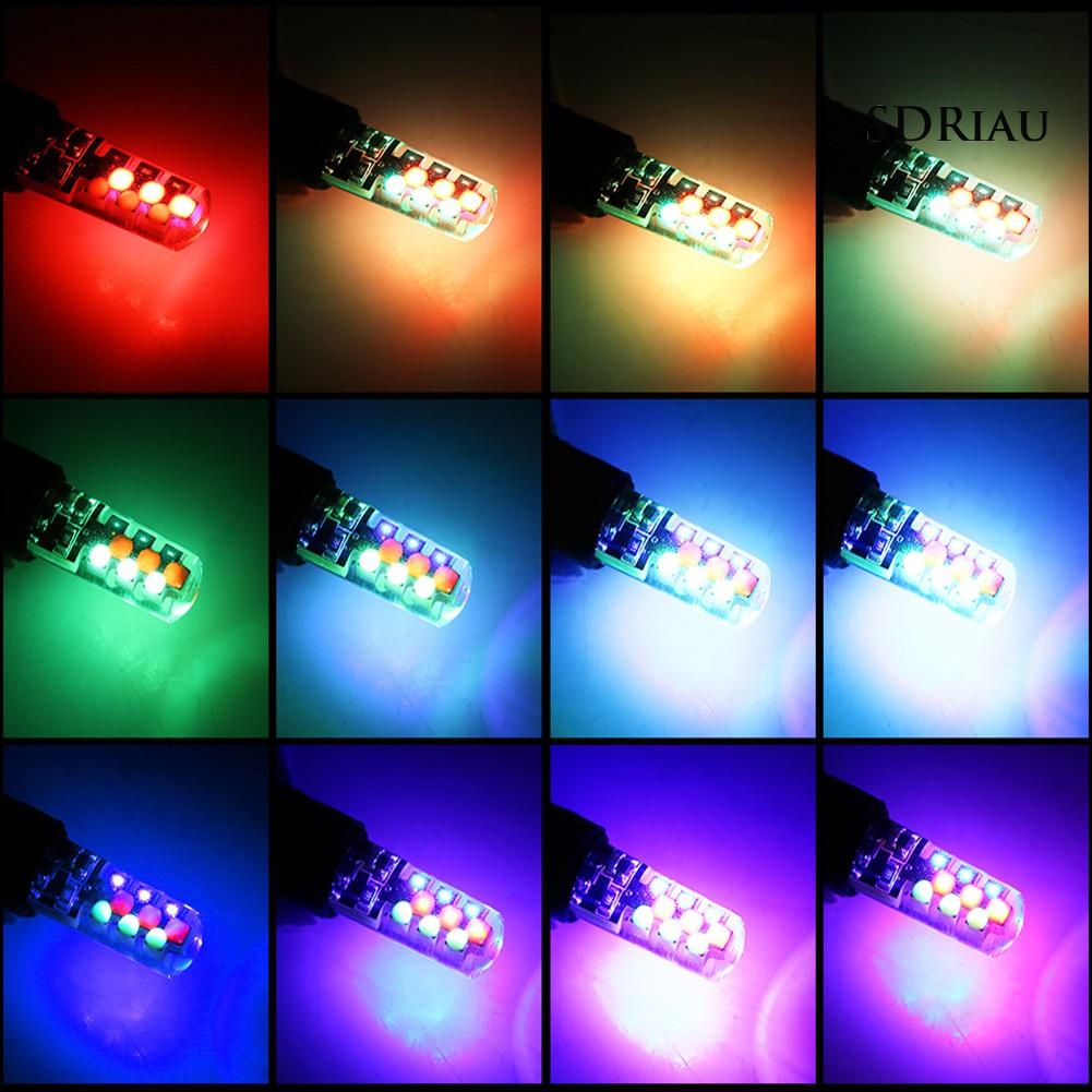 Bộ 2 Đèn Led T10 Rgb Cob Điều Khiển Từ Xa Cho Xe Hơi